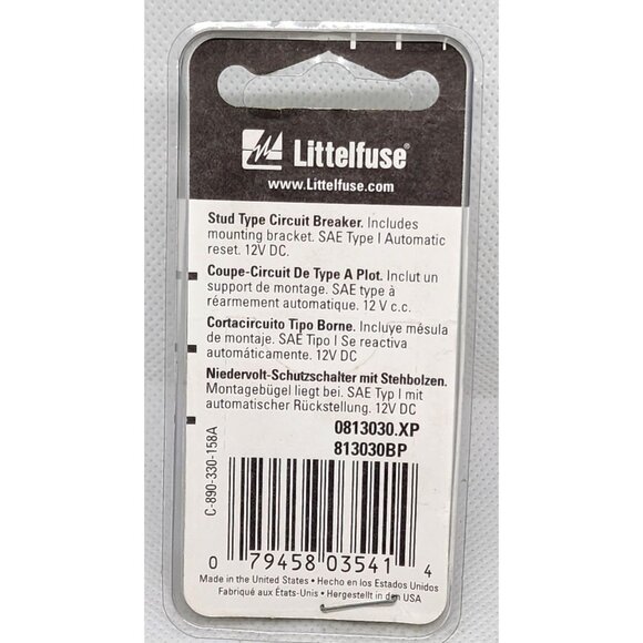 Littelfuse 30A Circuit Breaker with Bracket OEM 813030BP 0813030.XP - Picture 8 of 16